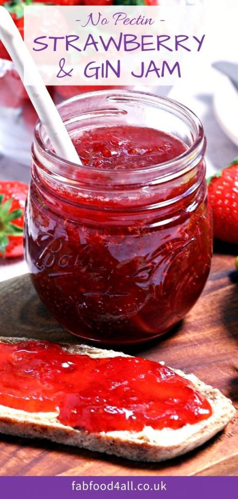 Strawberry & Gin Jam Pinterest image.