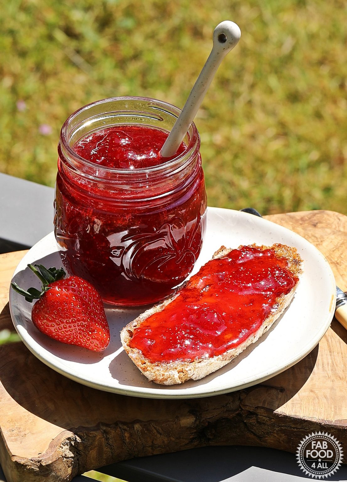 Strawberry & Gin Jam simple, no pectin recipe! Fab Food 4 All