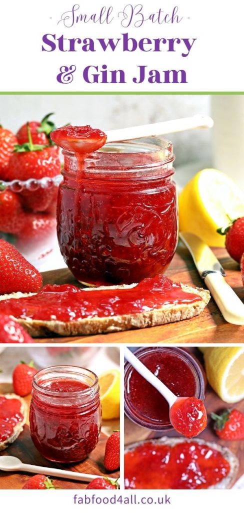 Strawberry & Gin Jam Pinterest image.