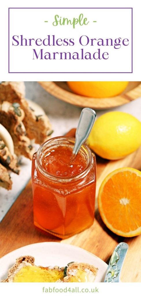 Simple Shredless Orange Marmalade Pinterest image.