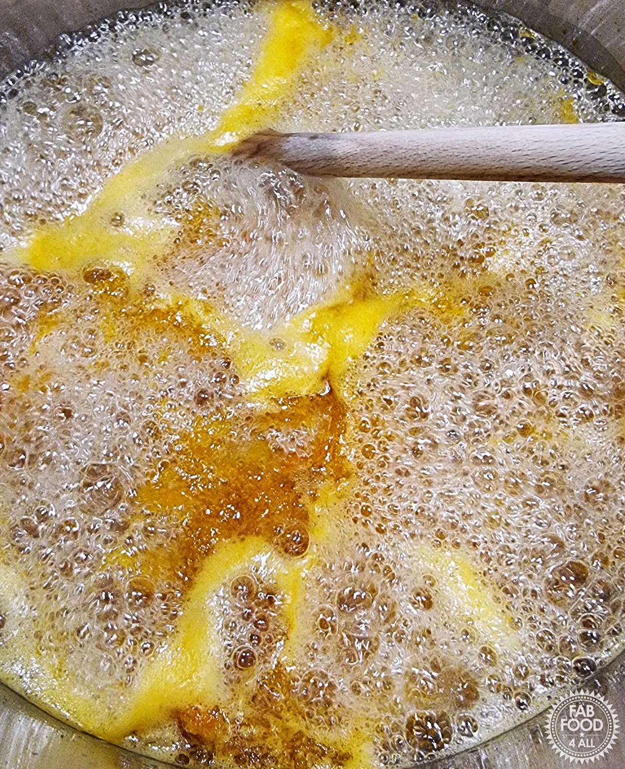 Marmalade on a rolling boil.