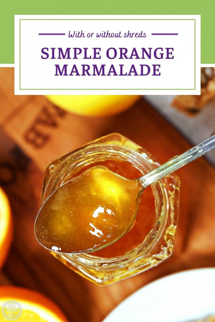 Simple Shredless Orange Marmalade Pinterest image.