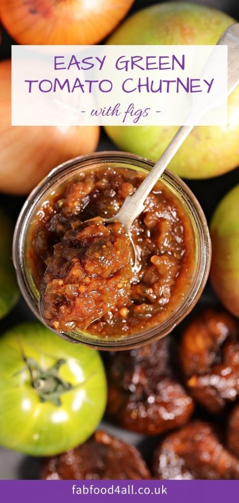 Easy Green Tomato Chutney with Figs Pinterest Image