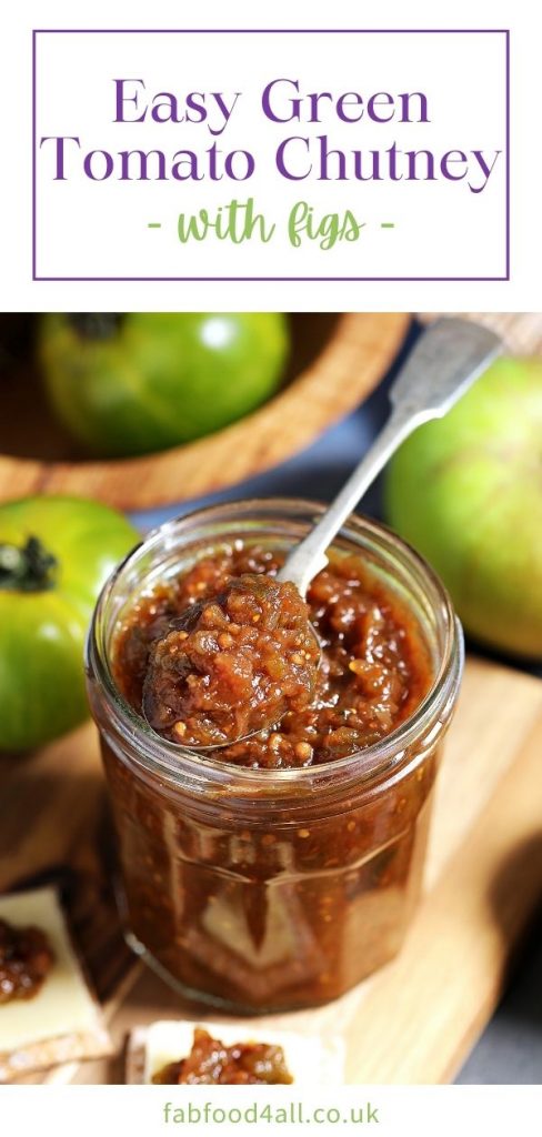 Easy Green Tomato Chutney with Figs Pinterest Image