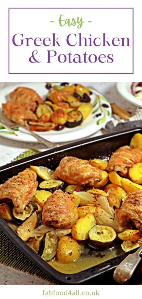 Easy Greek Chicken and Potatoes Pinterest image