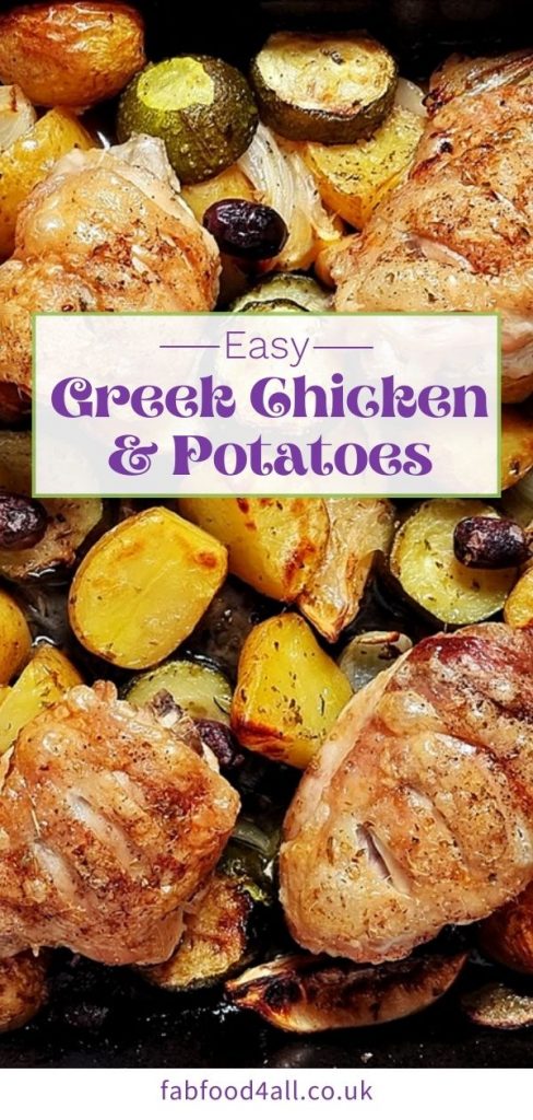 Easy Greek Chicken and Potatoes Pinterest image