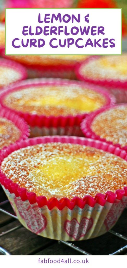 Lemon & Elderflower Curd Cupcakes Pinterest image