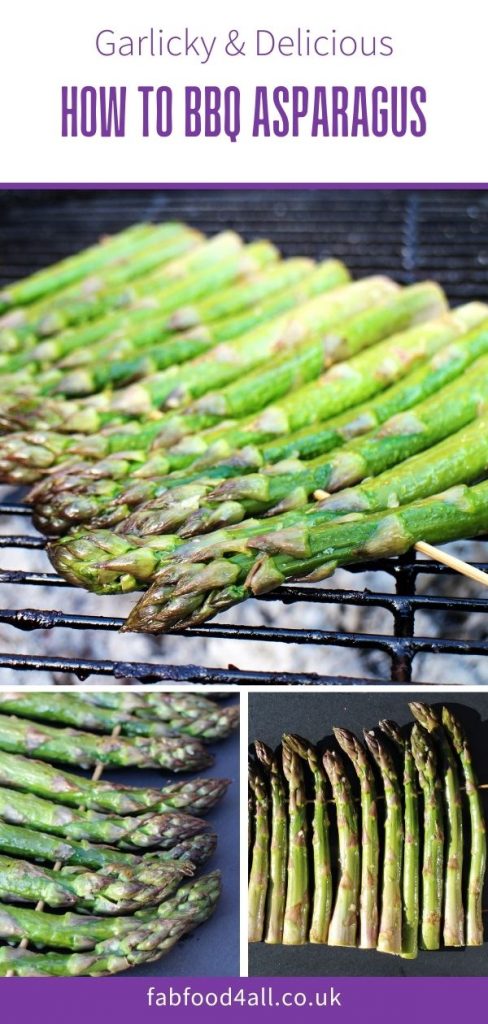 Asparagus on a barbecue - Pinterest image.