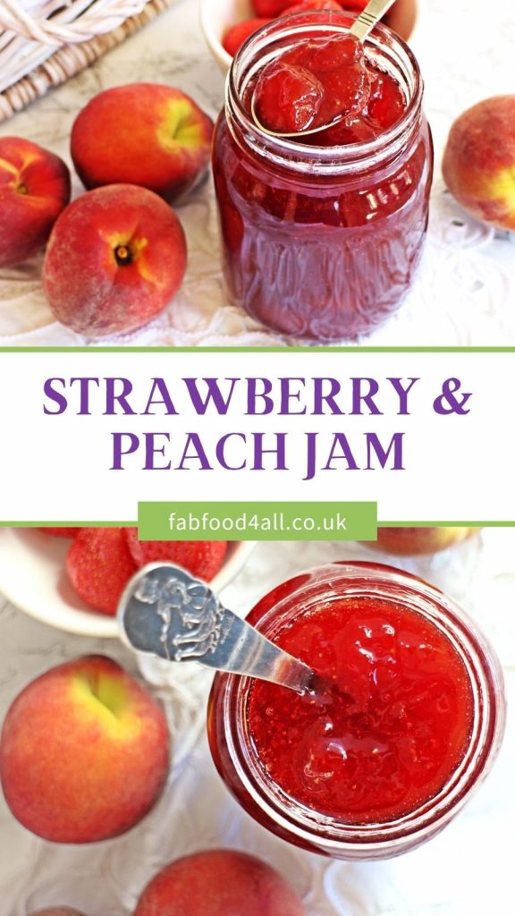 Strawberry & Peach Jam Pinterest image.