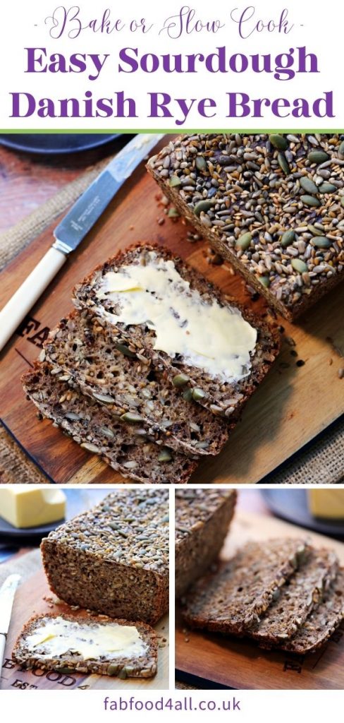 Easy Danish Sourdough Rye Bread (Rugbrød) Pinterest image.