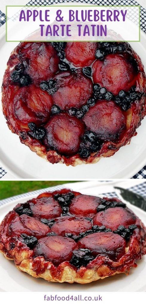 Apple & Blueberry Tarte Tatin Pinterest image.