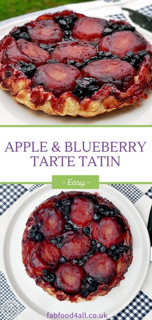 Apple & Blueberry Tarte Tatin Pinterest image.