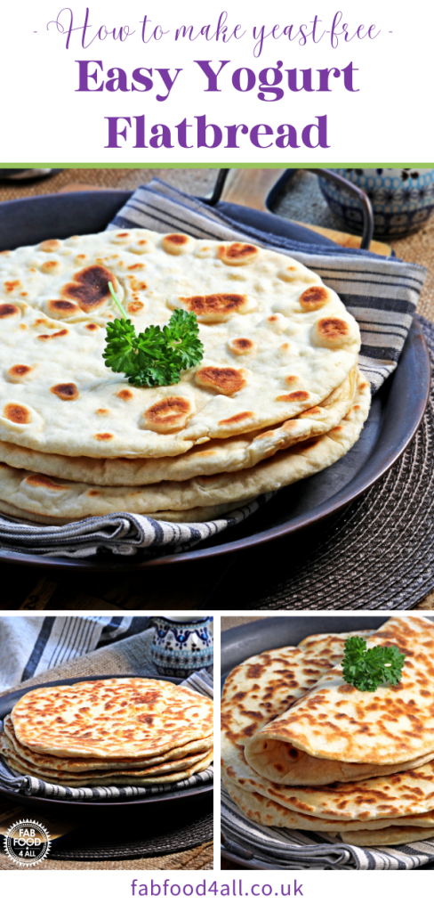 Easy Yogurt Flatbread Pinterest Image.