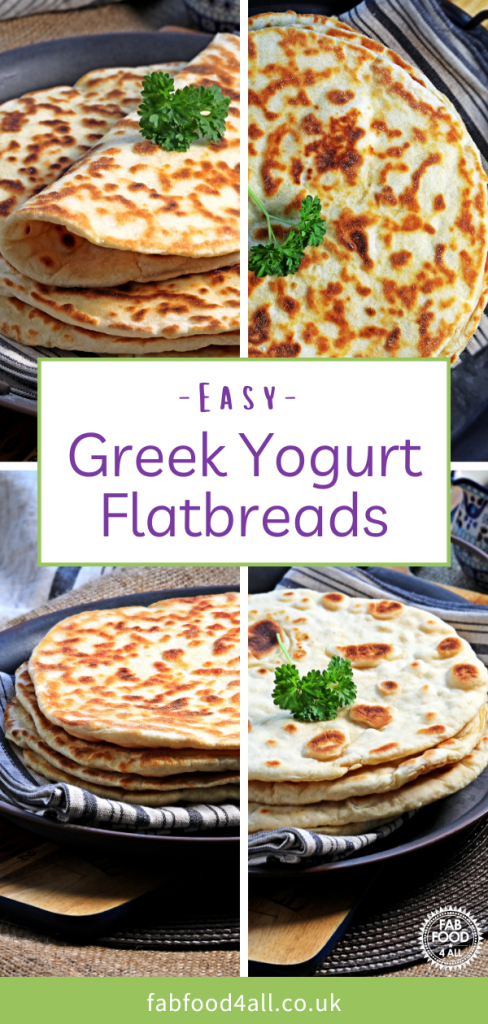 Easy Greek Yogurt Flatbreads Pinterest Image.