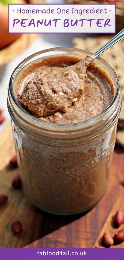 Homemade Peanut Butter Recipe - One Ingredient Pinterest Image