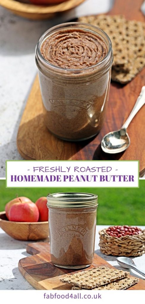 Homemade Peanut Butter Recipe - One Ingredient Pinterest Image