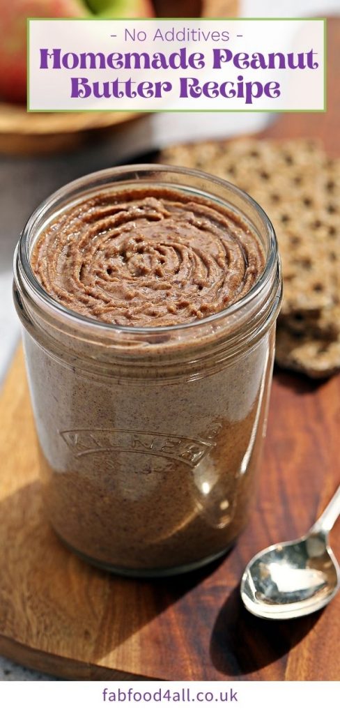 Homemade Peanut Butter Recipe - One Ingredient Pinterest Image