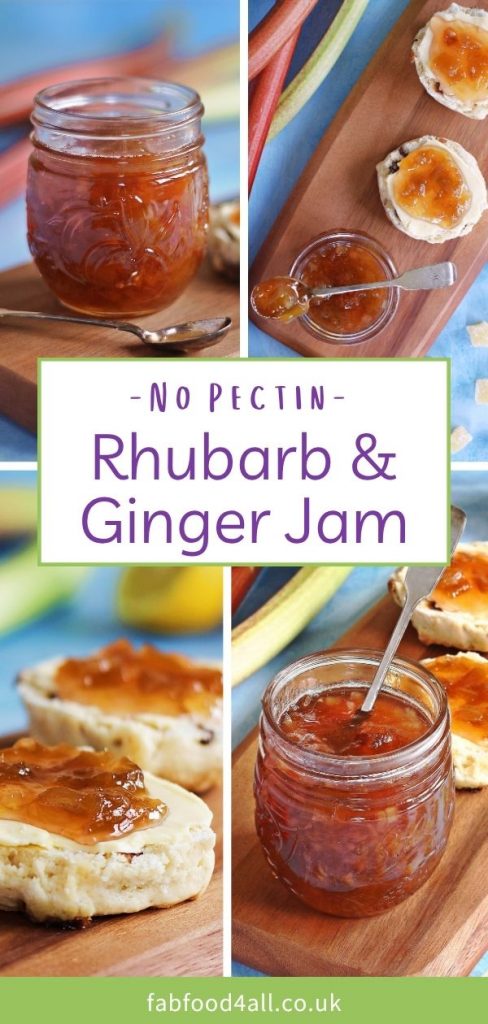 Rhubarb & Ginger Jam Pinterest montage image