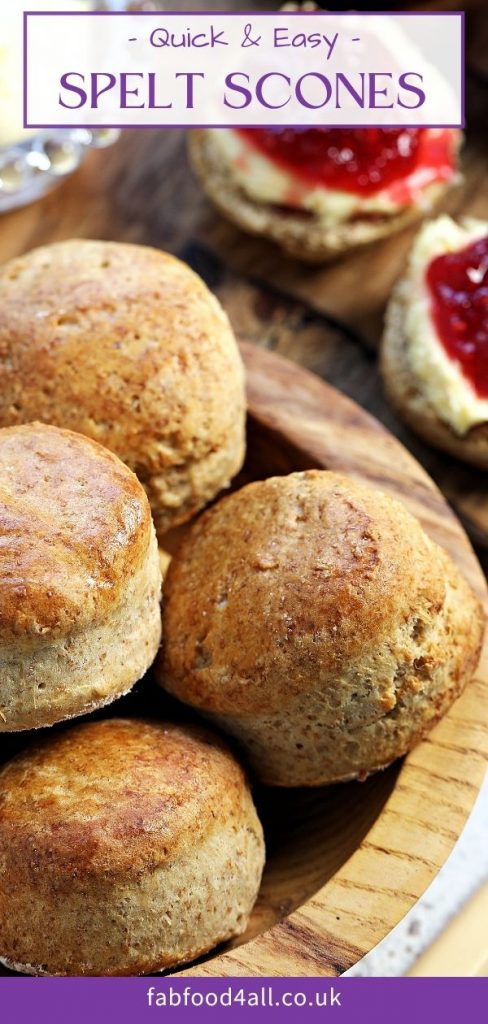 Quick & Easy Spelt Scones Pinterest image.